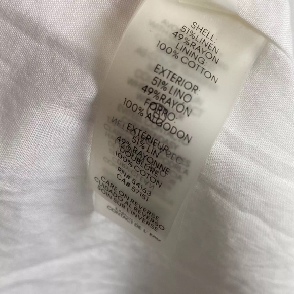 New KARL LAGERFELD PARIS Linen Blend Shirt Dress Snap Front Short Sleeve Size 2 - Picture 9 of 16